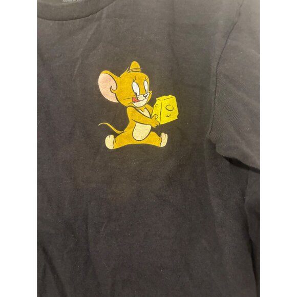 Tom & Jerry Black Long Sleeve Shirt Men’s Size Small Cartoon Print Front & Back - Picture 2 of 6